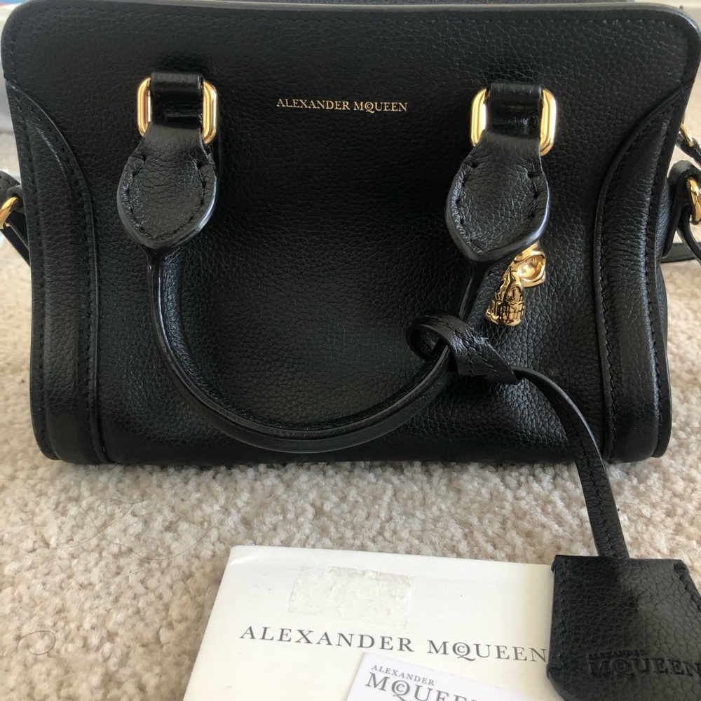 Mini Padlock Pebbled Leather Tote Bag